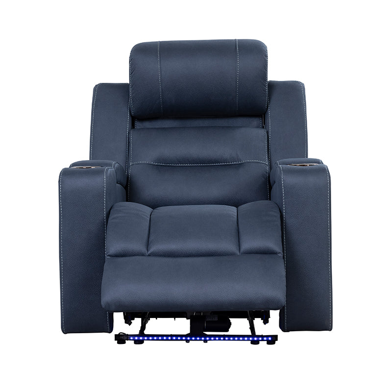 Spielberg Electric Recliner Fabric Armchair - Azure