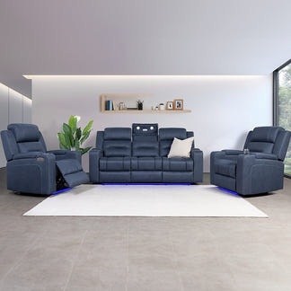 Spielberg Electric Recliner Fabric Armchair - Azure