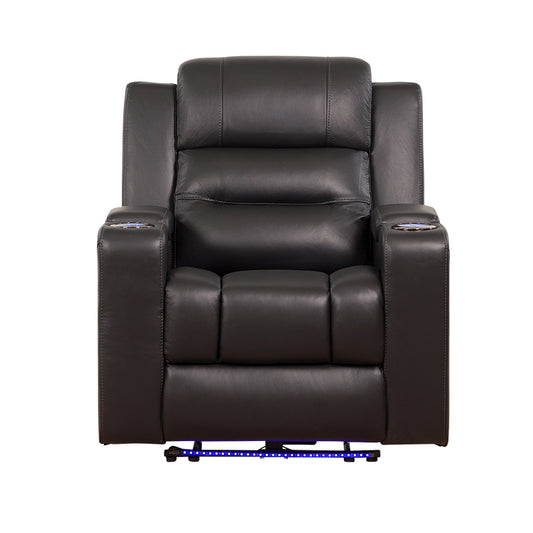 Spielberg Electric Recliner Leather Armchair - Black