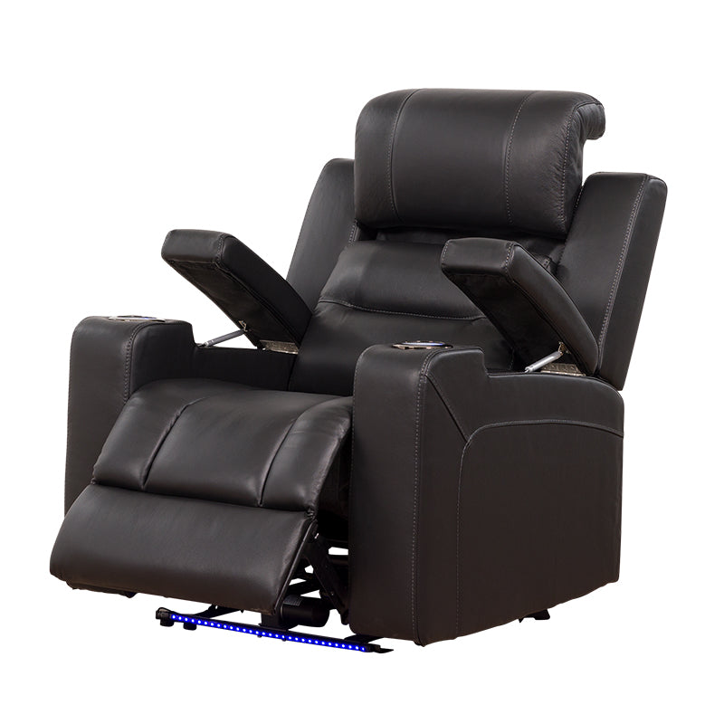 Spielberg Electric Recliner Leather Armchair - Black