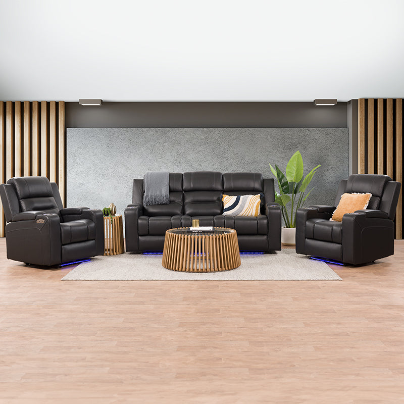 Spielberg Electric Recliner Leather Armchair - Black