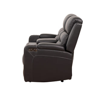 Spielberg 2 Seater Electric Leather Recliner Sofa - Black