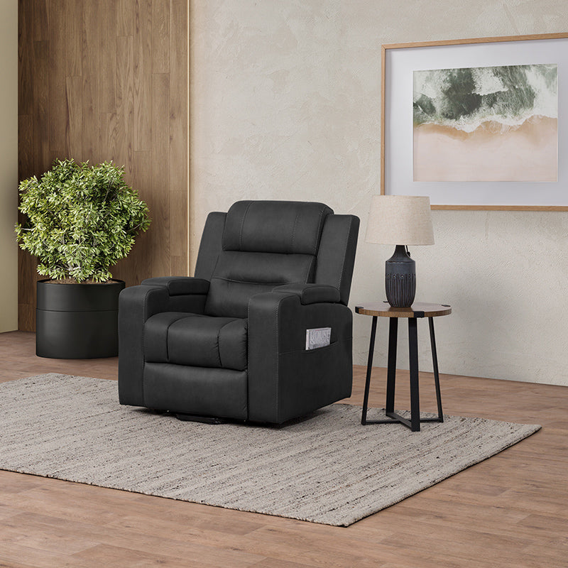 Spielberg Lift & Recline Fabric Armchair - Jet