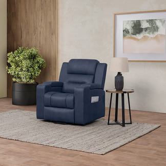 Spielberg Lift & Recline Fabric Armchair - Azure