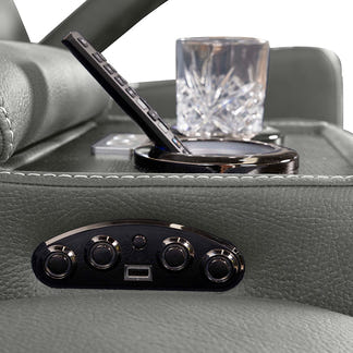 Spielberg 4 Seater Home Theatre Electric Recliner Fabric Lounge - Ash