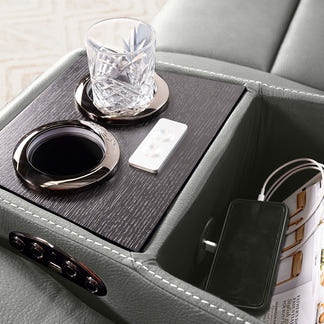 Spielberg 4 Seater Home Theatre Electric Recliner Fabric Lounge - Ash