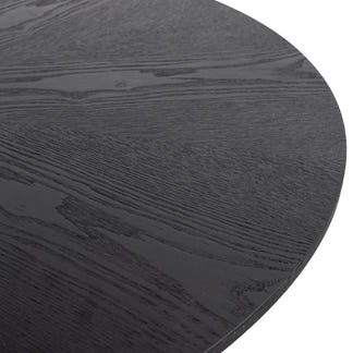 Spin 100cm Round Timber Dining Table - Black
