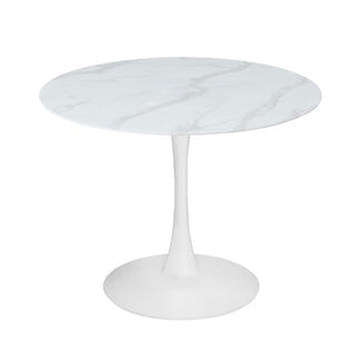 Spin 100cm Round Dining Table - White