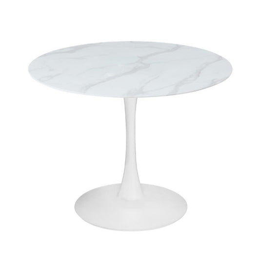 Spin 100cm Round Dining Table - White