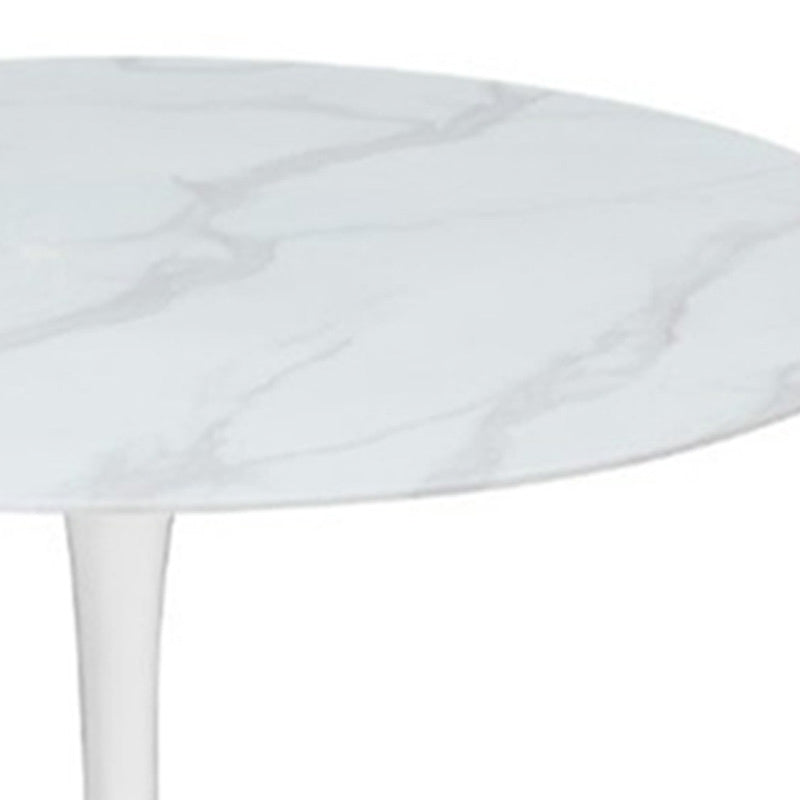 Spin 100cm Round Dining Table - White
