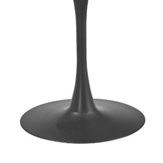 Spin 90cm Round Marble-Look Dining Table -  Dark Grey