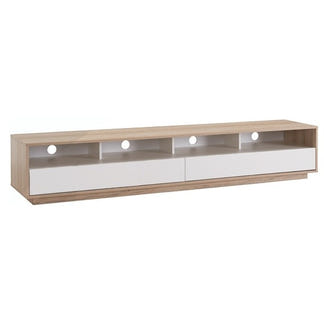 Tauris Suave 2000mm Entertainment Unit - Light Oak/White