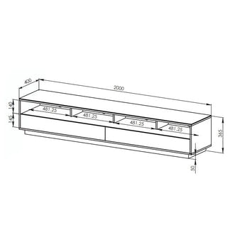 Tauris Suave 2000mm Entertainment Unit - Light Oak/White