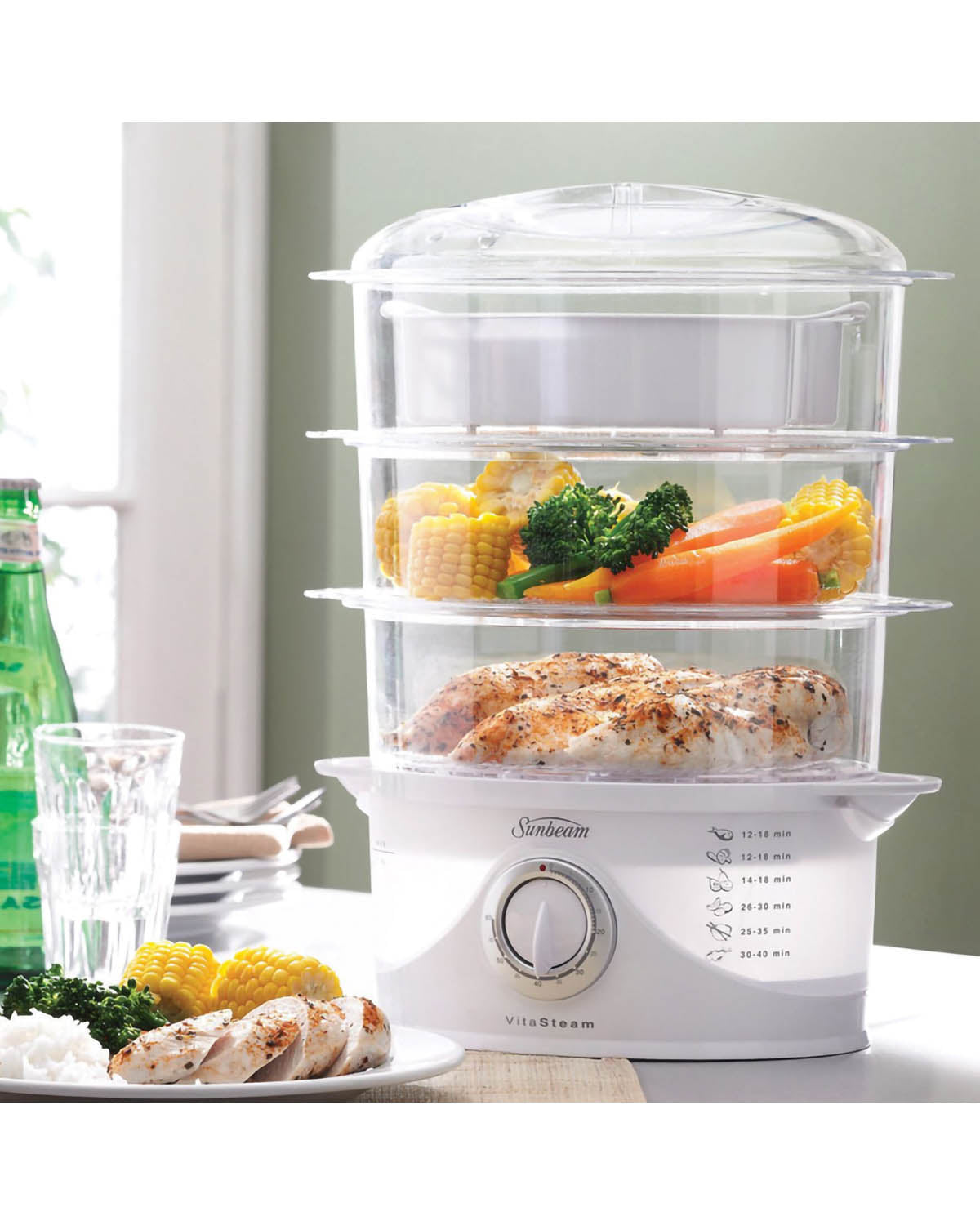 Sunbeam Vitasteam Deluxe 3 Tier Food Steamer