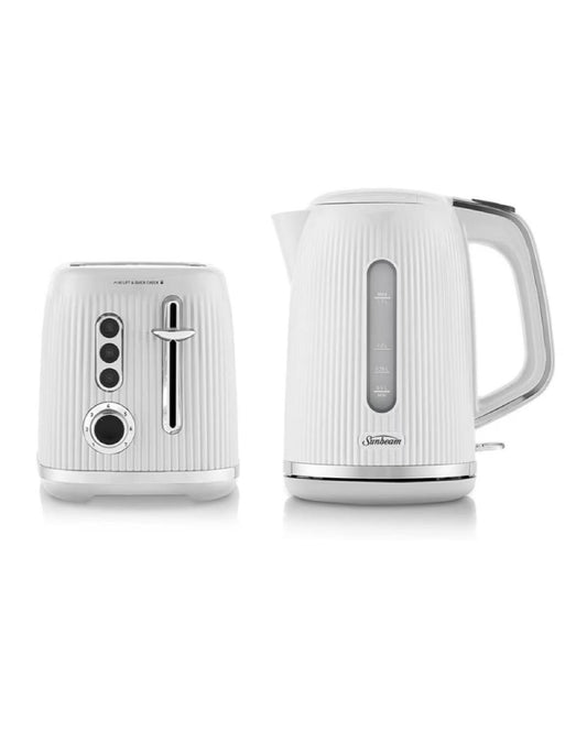 Sunbeam White TAP1002WH Toaster & KEP1007WH Kettle Bundle