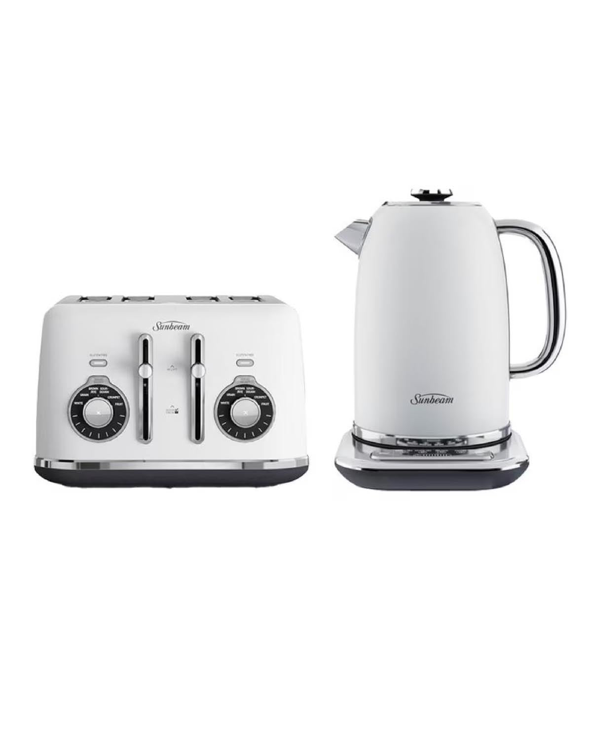 Sunbeam White TA2840W Toaster & KE2800W Kettle Bundle