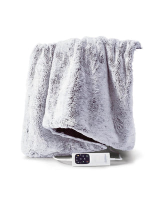 Sunbeam Feel Perfect Faux Fur Heated Throw - Grey