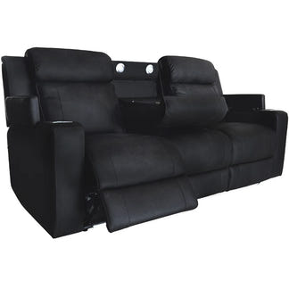 Symphony Immersive 3 Seater Electric Recliner Fabric Sofa - Jet