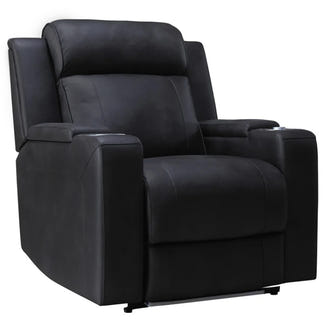 Symphony Immersive Single Electric Recliner Fabric Armchair - Jet