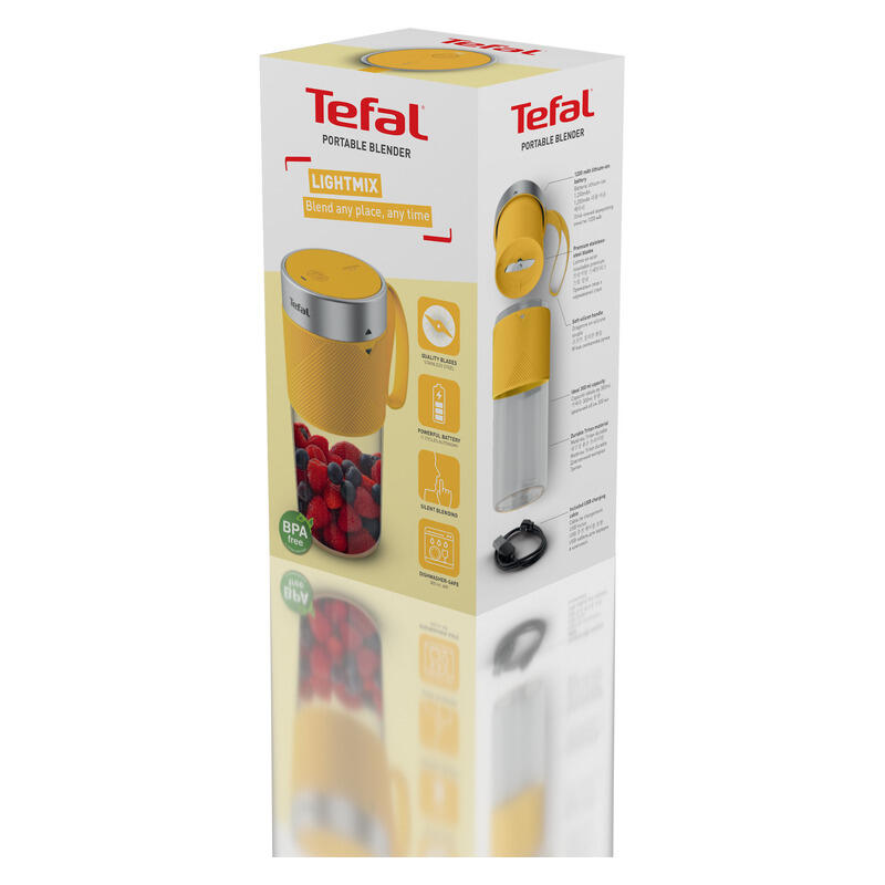 Tefal Lightmix On-the-Go Portable Personal Blender - Yellow