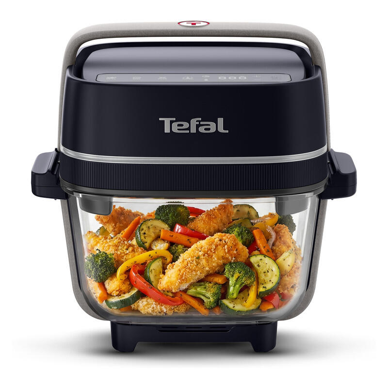 Tefal Crisp & Go Portable Glass Air Fryer - Black