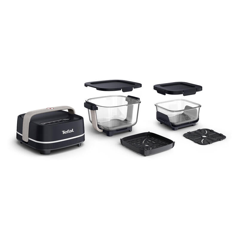 Tefal Crisp & Go Portable Glass Air Fryer - Black