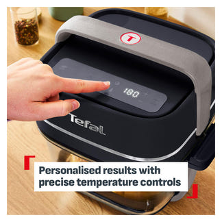 Tefal Crisp & Go Portable Glass Air Fryer - Black