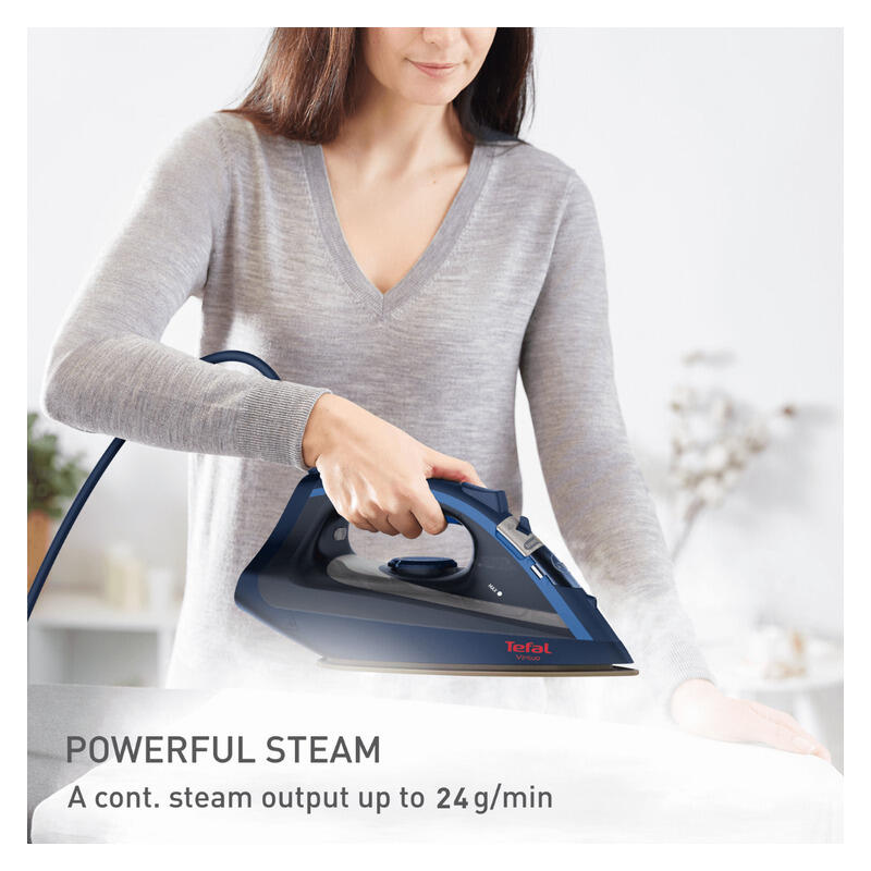 Tefal Virtuo Steam Iron with 24g/min Continuous Steam - Blue