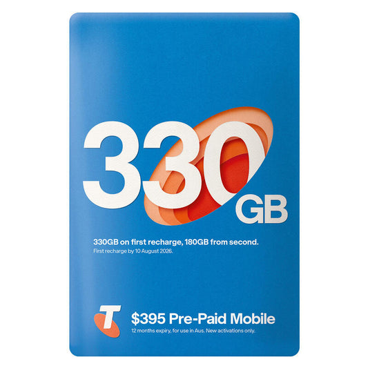 Telstra Pre-Paid Starter SIM Card Plan - Preloaded with $395 + 330GB Data