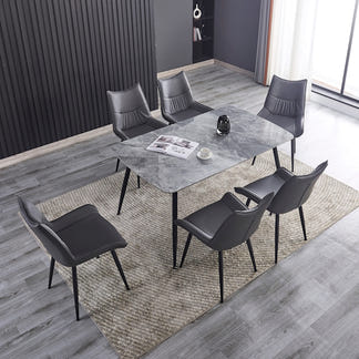 Tempo 150cm Dining Table - Mid Grey/White