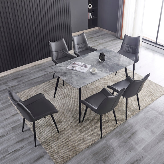 Tempo 150cm Dining Table - Mid Grey/White