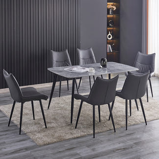 Tempo 150cm Dining Table - Mid Grey/White