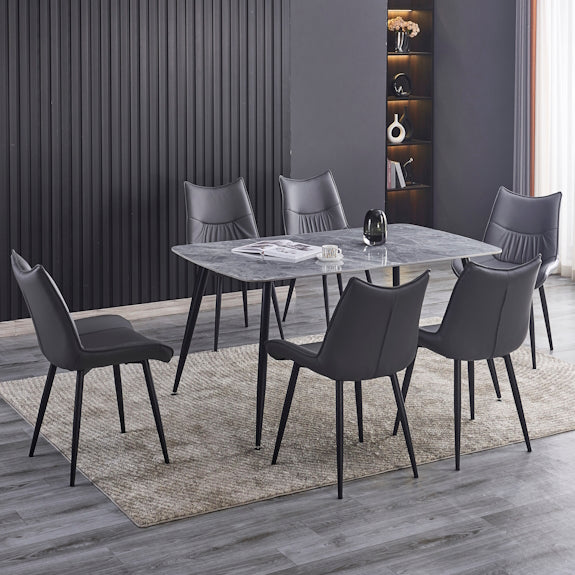 Tempo 150cm Dining Table - Mid Grey/White
