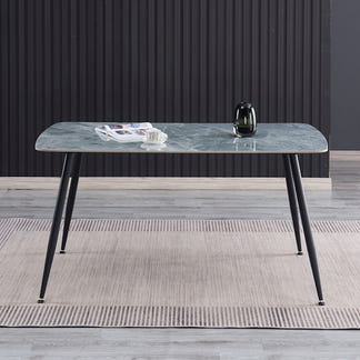 Tempo 150cm Dining Table - Mid Grey/White