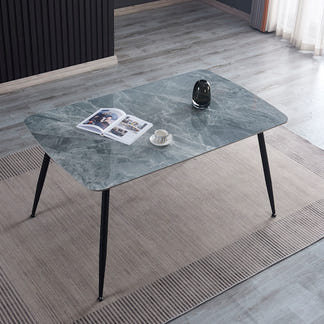 Tempo 150cm Dining Table - Mid Grey/White