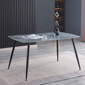 Tempo 150cm Dining Table - Mid Grey/White