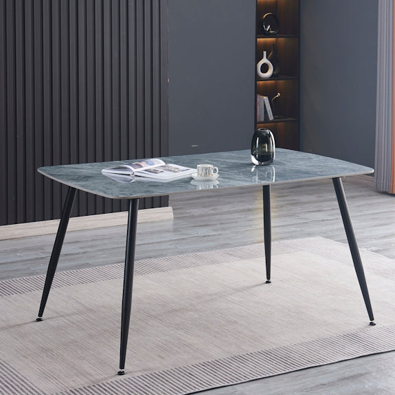 Tempo 150cm Dining Table - Mid Grey/White