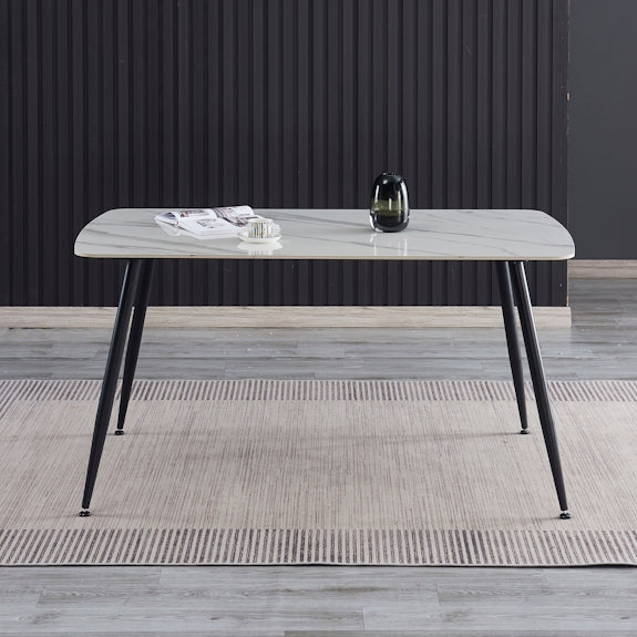 Tempo 150cm Dining Table - White/Grey