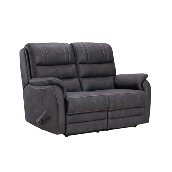 Terence 2 Seater Fabric Recliner Sofa - Charcoal