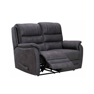 Terence 2 Seater Fabric Recliner Sofa - Charcoal