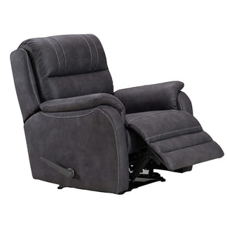 Terence Manual Recliner Fabric Armchair - Charcoal