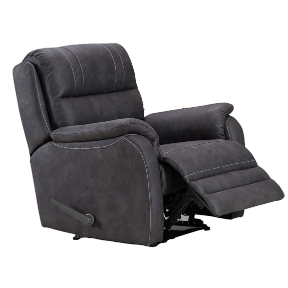 Terence Manual Recliner Fabric Armchair - Charcoal