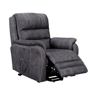 Terence Manual Recliner Fabric Armchair - Charcoal