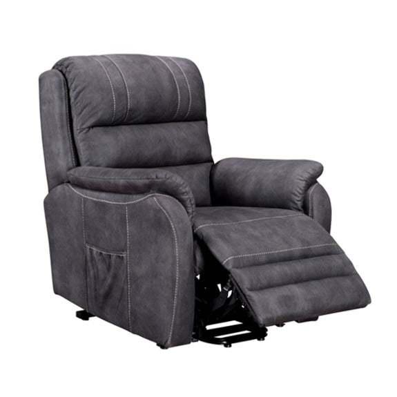 Terence Manual Recliner Fabric Armchair - Charcoal