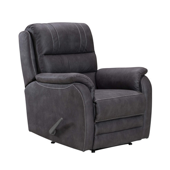 Terence Manual Recliner Fabric Armchair - Charcoal