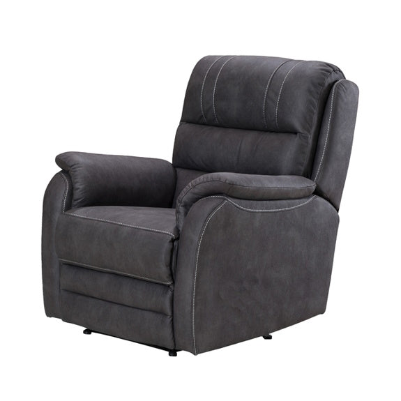 Terence Manual Recliner Fabric Armchair - Charcoal