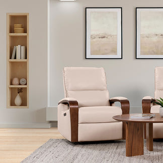 Treviso Electric Recliner Leather Armchair - Taupe