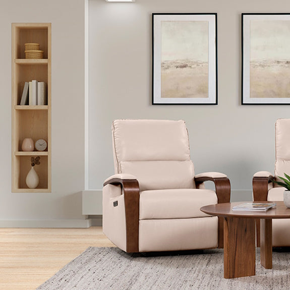 Treviso Electric Recliner Leather Armchair - Taupe