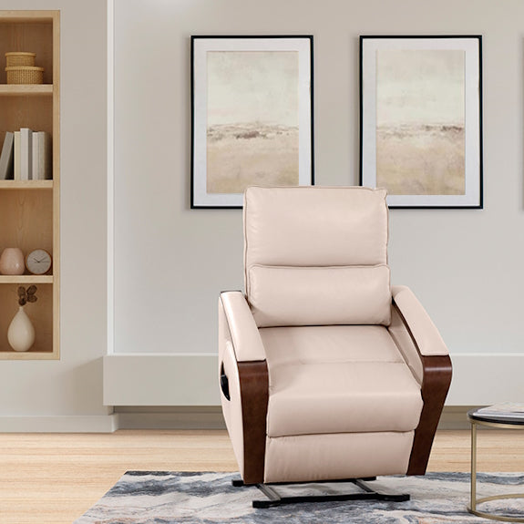 Treviso Lift & Recline Leather Armchair - Taupe