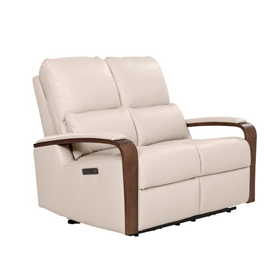 Treviso 2 Seater Electric Recliner Leather Sofa - Taupe